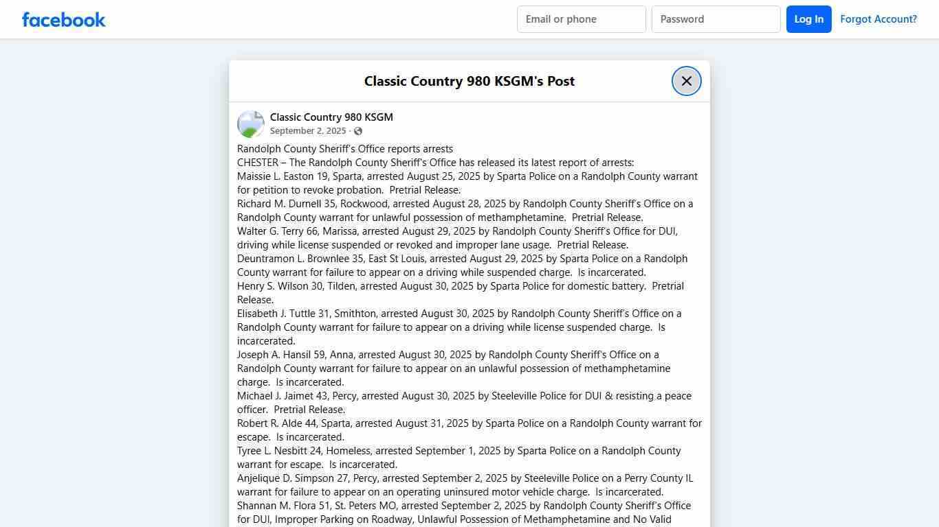 Randolph County Sheriff’s... - Classic Country 980 KSGM | Facebook